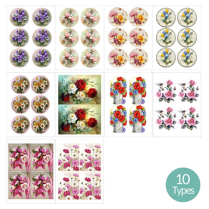 수제냅킨시리즈 꽃민화 DR181-190 종류선택