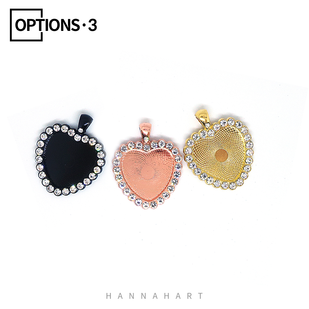 스톤 다이아몬드 하트펜던트 3종 색상선택