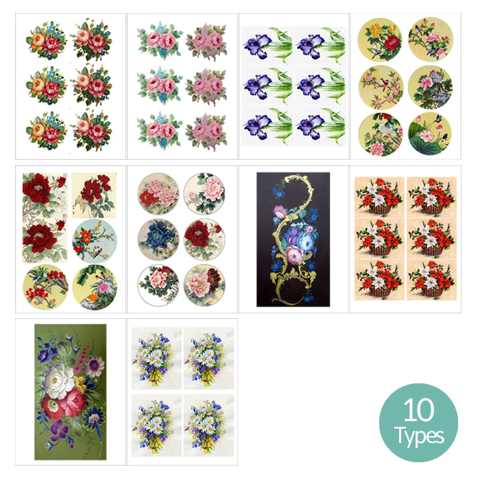 수제냅킨시리즈 꽃민화 DR151-160 종류선택